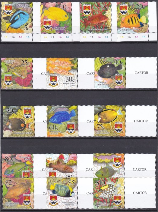 DB1 Fauna Pesti Kiribati 2002 16 v. cu tag MNH