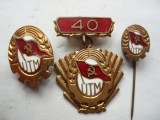 ROMANIA - LOT 3 INSIGNE UTM : COMEMORATIVA 40 ANI + UTM + LOGO UTM, IM1,278
