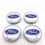 Set 4 capacele roti 60mm argintii/gri, Ford Focus/Mondeo/Kuga, pentru jante aliaj