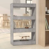 VidaXL Bibliotecă/Separator cameră, gri beton, 60x30x103 cm, PAL