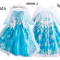 Rochita Elsa cu trena lunga , Rochie Frozen, petrecere 3, 4 ani