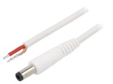 Cablu Alb DC 5,5/2,5 1x1mm2 1,5m, WEST POL