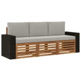 vidaXL Seturi de canapele cu pernă 3 pcs Lemn Solid de Acacia 3383972