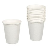 Set Pahare Albe ECO din Trestie de Zahăr, 260 ml, 10 bucăți, CMCLASS