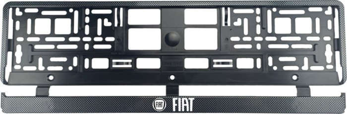 Set 2 bucati, suport numar inmatriculare Carbon, Fiat