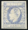 1872 , Lp 31 d , Carol I cu barba , 10 Bani ultramarin , HARTIE VARGATA - MH, Nestampilat