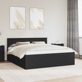 vidaXL Cadru de pat cu headboard Negru 200 x 200 cm Lemn compozit 3408544