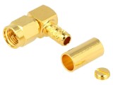 Conector SMA tată 90&deg; 50&Omega; crimpat