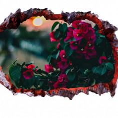 Autocolant decorativ, Gaura in perete, Arbori si flori, Multicolor, 83 cm, 541ST-1