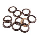 Set 10 inele decorative din cocos Crisalida&reg;, diametru 50 mm, Natur