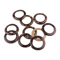 Set 10 inele decorative din cocos Crisalida&reg;, diametru 50 mm, Natur