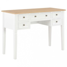 vidaXL Birou de scris, alb, 109,5 x 45 x 77,5 cm, lemn 280069