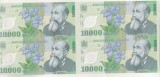 bnk bn 10000 lei 2000 Ghizari - coala de 4 , FARA certificat de autenticitate