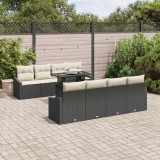 Cumpara ieftin Set de canapele pentru grădină 9 pcs Negru Rattan poli
