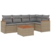 Set canapele de gradina cu perne, 6 piese, bej, poliratan