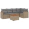 Set canapele de gradina cu perne, 6 piese, bej, poliratan