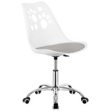 Scaun birou ergonomic, cu sezut din spuma, reglabil pe inaltime, maxim 120 kg, 90x49x48 cm, alb si gri Household NewTrend