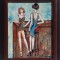 PICTURA, TABLOU modern, decorativ, &quot;FETE LA BAR&quot; NOU, pictor roman