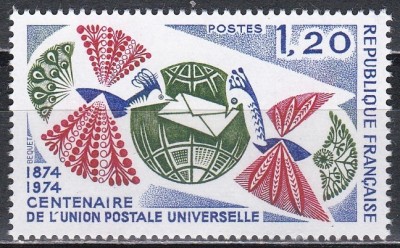Franta 1974 - 100 de ani de Uniune Poștală Universală, MNH foto