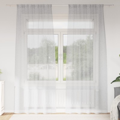 vidaXL Perdele cu perdele 2 pcs Gri deschis Poliester foto
