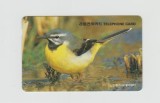 bnk card Cartele telefonice - Coreea de Sud - fauna - pasari - Yellow Wagtail (Letter J) - Col:MO9503110 (J)
