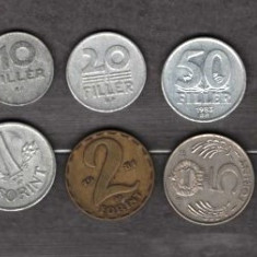 UNGARIA 1972 - 1989 - LOT 6 MONEDE 10, 20, 50 FILLER, 1, 2, 5 FORINT (1)