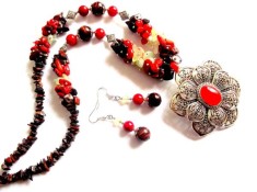 set cu coral ,ochi de taur , prehnit si jad 38067