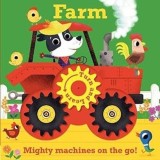 Carte cartonata "Turn And Learn: Farm" pentru copii preșcolari, cu mecanism rotativ interactiv