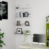 Set 4 Rafturi Perete vidaXL, 80 cm, PAL, Albe - Design Modern, Depozitare Carti, DVD-uri, Obiecte Decor