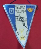 Fanion volei feminin - UNIVERSITATEA CRAIOVA -CFR - CAMPIOANA RSR Editiile 1985-1986 si 1986-1987 (dim. mari 30x22 cm)