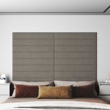 Panouri de perete 12 buc. gri deschis 90x15 cm catifea 1,62 m&sup2;