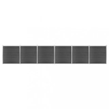 vidaXL Set de panouri de gard, negru, 1045x186 cm, WPC
