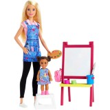 Set de joaca Barbie, Papusa Barbie Profesora de desen, Mattel