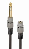 ADAPTOR audio GEMBIRD stereo (1 x 6.35 mm jack T la 1 x 3.5 mm jack M), 0.2M, negru, &quot;A-63M35F-0.2M&quot; (timbru verde 0.08 lei)