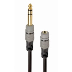 ADAPTOR audio GEMBIRD stereo (1 x 6.35 mm jack T la 1 x 3.5 mm jack M), 0.2M, negru, &quot;A-63M35F-0.2M&quot; (timbru verde 0.08 lei)