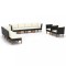 Gossi set mobilier gradina, 10 piese, negru, poliratan/lemn eucalipt
