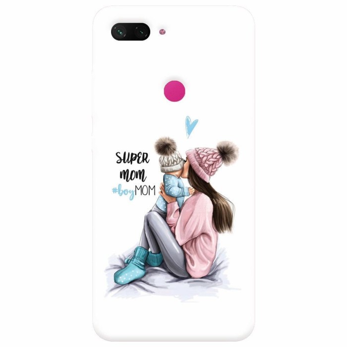 Husa silicon pentru Xiaomi Mi 8 Lite, Super Mom With Boy