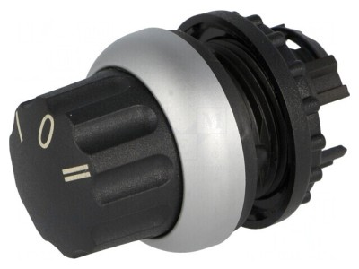 Comutator rotativ 22mm negru 3 poziții foto