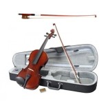 Vioara clasica lemn 3/4 IdeallStore&reg;, 55cm, maro, incepatori, 2 arcusuri, toc inclus, 10 ani+