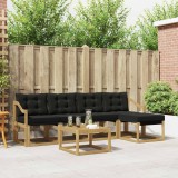 vidaXL Set de canapele de exterior cu pernă 6 pcs Alb și negru 3389414