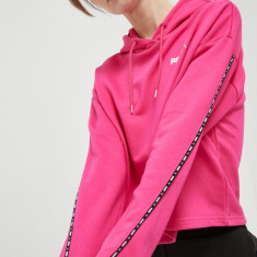 Puma bluză trening culoarea roz, cu glugă, cu imprimeu