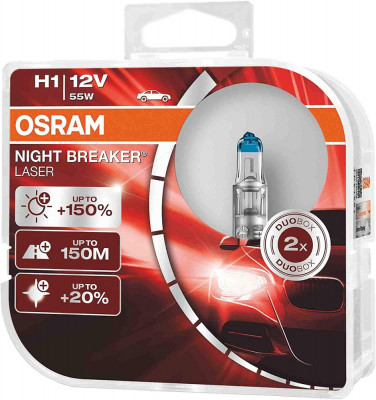 Set 2 bec halogen H1 Osram Night Breaker Laser NextGen +150% foto