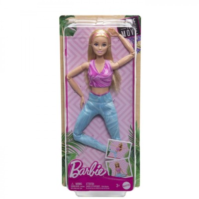 Papusa Barbie Made To Move Blonda Cu Top Roz foto