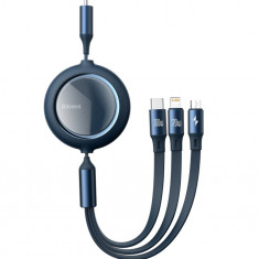 Baseus Bright Mirror 3in1 cablu retractabil 3in1 USB - micro USB / USB tip C / Lightning Power Deliv