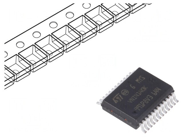 High-Side Power Switch 700mA 4-Channel SMD PowerSSO24