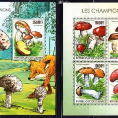 GUINEEA 2015, Ciuperci, Fauna, serie neuzata, MNH