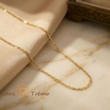 Colier Echilibrul Regal 50 cm , Lant unisex placat cu aur 14K cu design rectangular