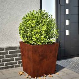 vidaXL Jardiniere de grădină 2 buc 50x50x50 cm Oțel pentru intemperii 851079