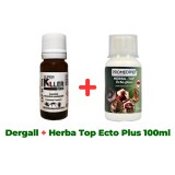 Antiparazitar extern, paduchi, capuse, pentru pasari Dergall 10 ml + Solutie paduchi, de pus in apa de baut, pentru pasari, Herba Top Ecto Plus 100