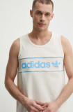 Adidas Originals tricou din bumbac barbati, culoarea bej, IU0191